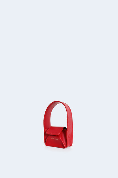 Rote MicroBowl-Tasche aus Leder