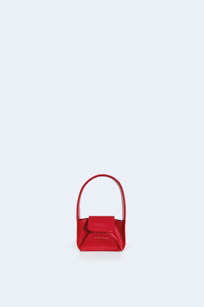 Rote MicroBowl-Tasche aus Leder
