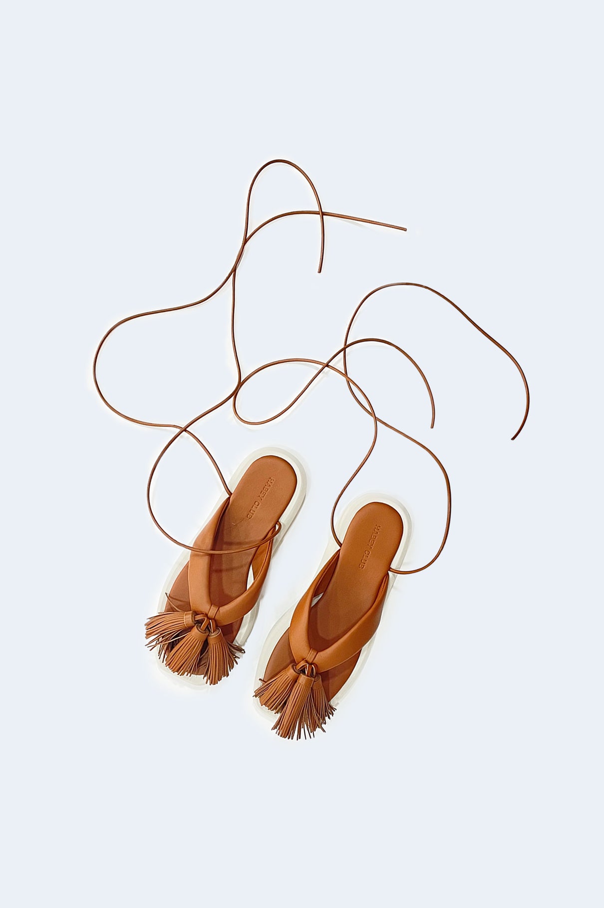 Brown Leather Tassel Sandal